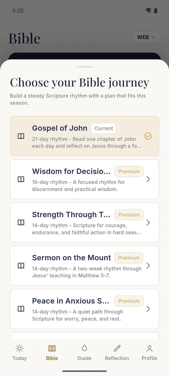Choose your Bible journey: the reading plan picker