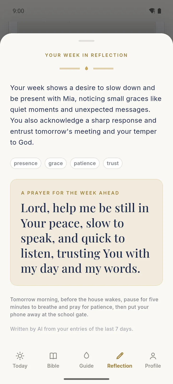 Your week in reflection, with a prayer for the week ahead
